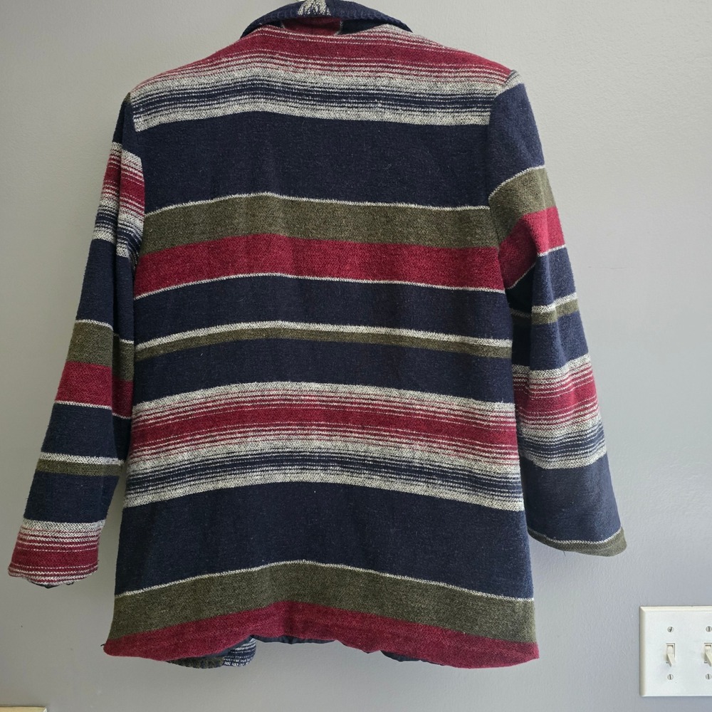 David Paul New York Boho Western Vtg Striped Wool Blend Blazer Jacket Medium - Picture 6 of 7